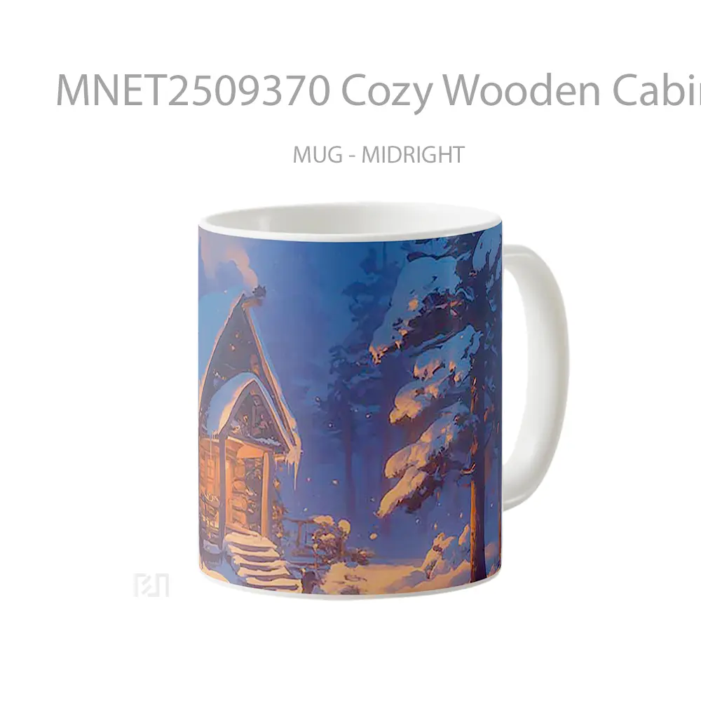 Cozy Wooden Cabin Snowy Woods Mug MNET2509370 - All-side / Desain