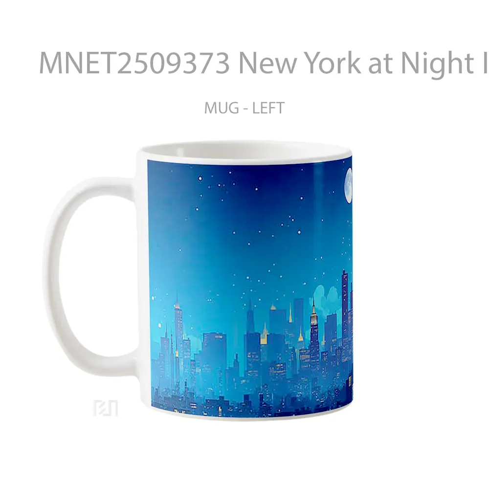 New York At Night Illustration Mug MNET2509373 - All-side / Desain