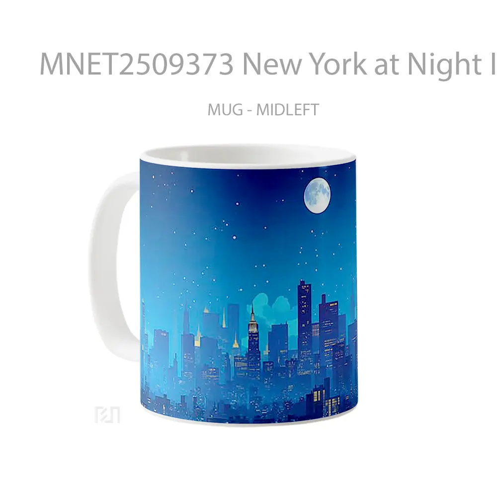 New York At Night Illustration Mug MNET2509373 - All-side / Desain