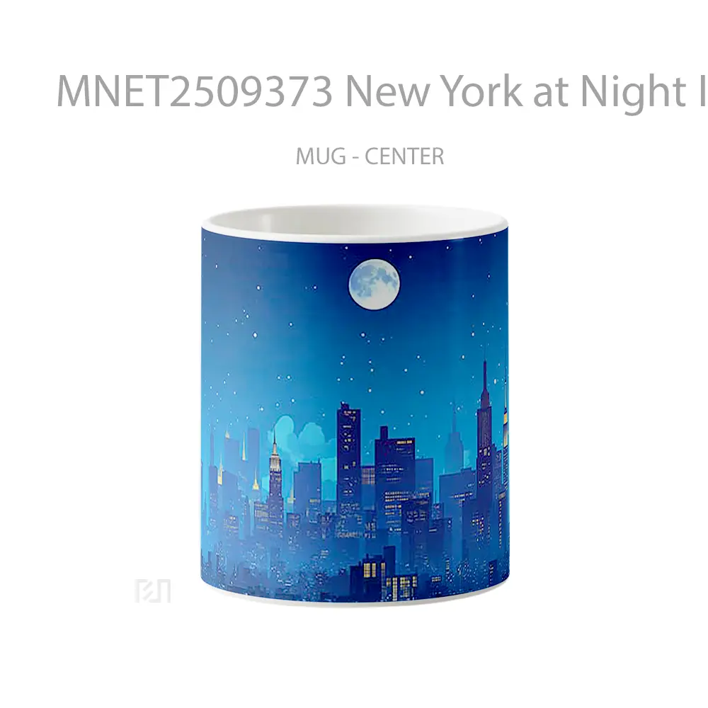 New York At Night Illustration Mug MNET2509373 - All-side / Desain