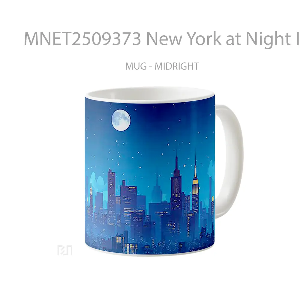 New York At Night Illustration Mug MNET2509373 - All-side / Desain