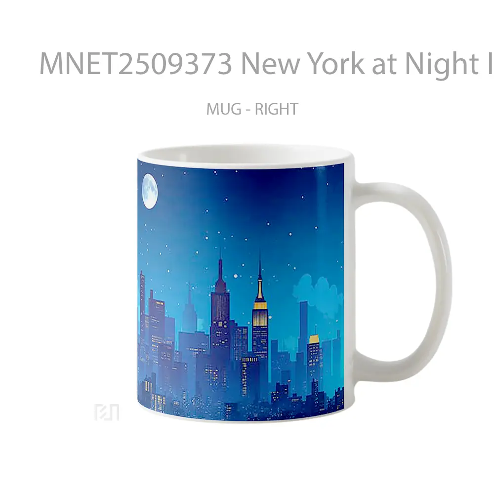 New York At Night Illustration Mug MNET2509373