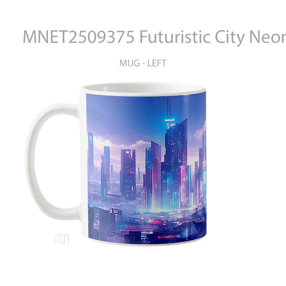 Futuristic City Neon Skyline Mug MNET2509375 - All-side / Desain