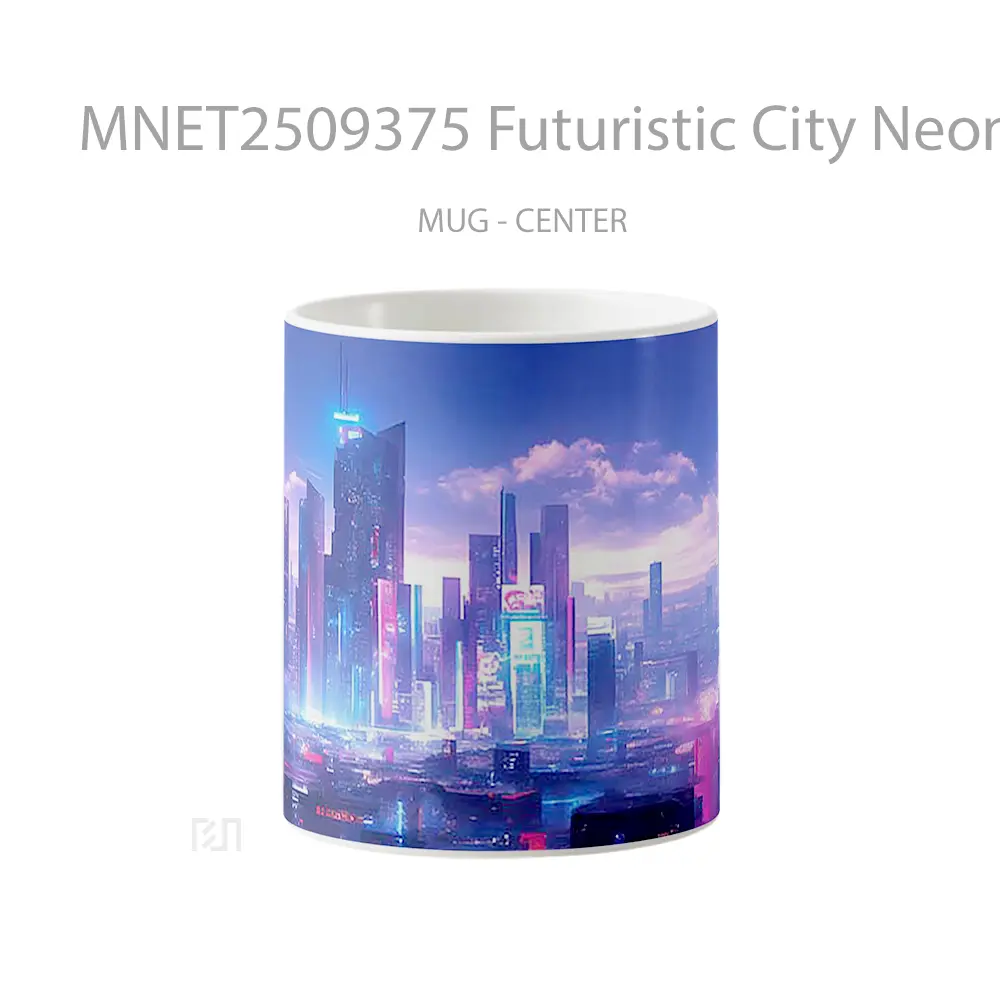 Futuristic City Neon Skyline Mug MNET2509375 - All-side / Desain