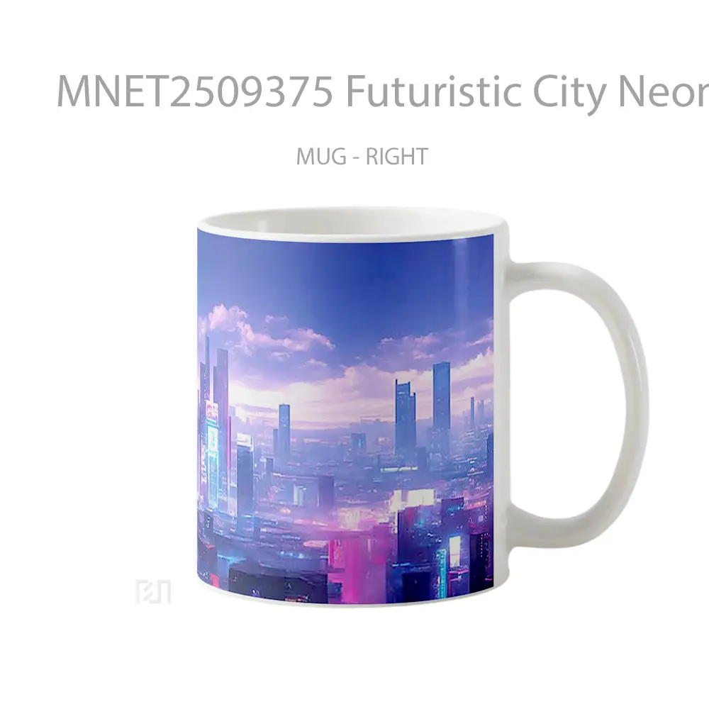 Futuristic City Neon Skyline Mug MNET2509375