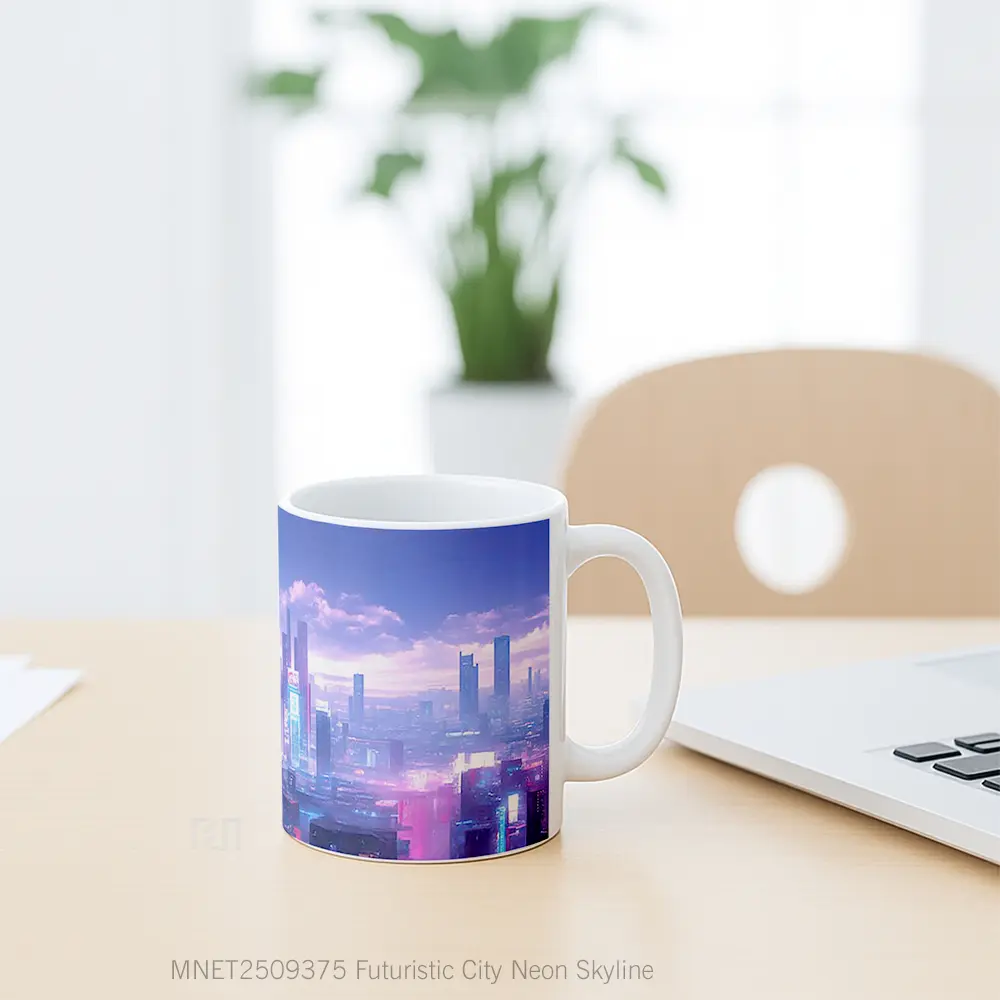 Futuristic City Neon Skyline Mug MNET2509375 - All-side / Desain