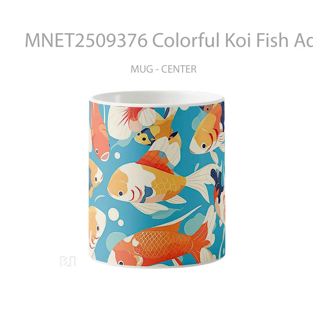 Colorful Koi Fish Aquatic Pattern Mug MNET2509376 - All-side / Desain
