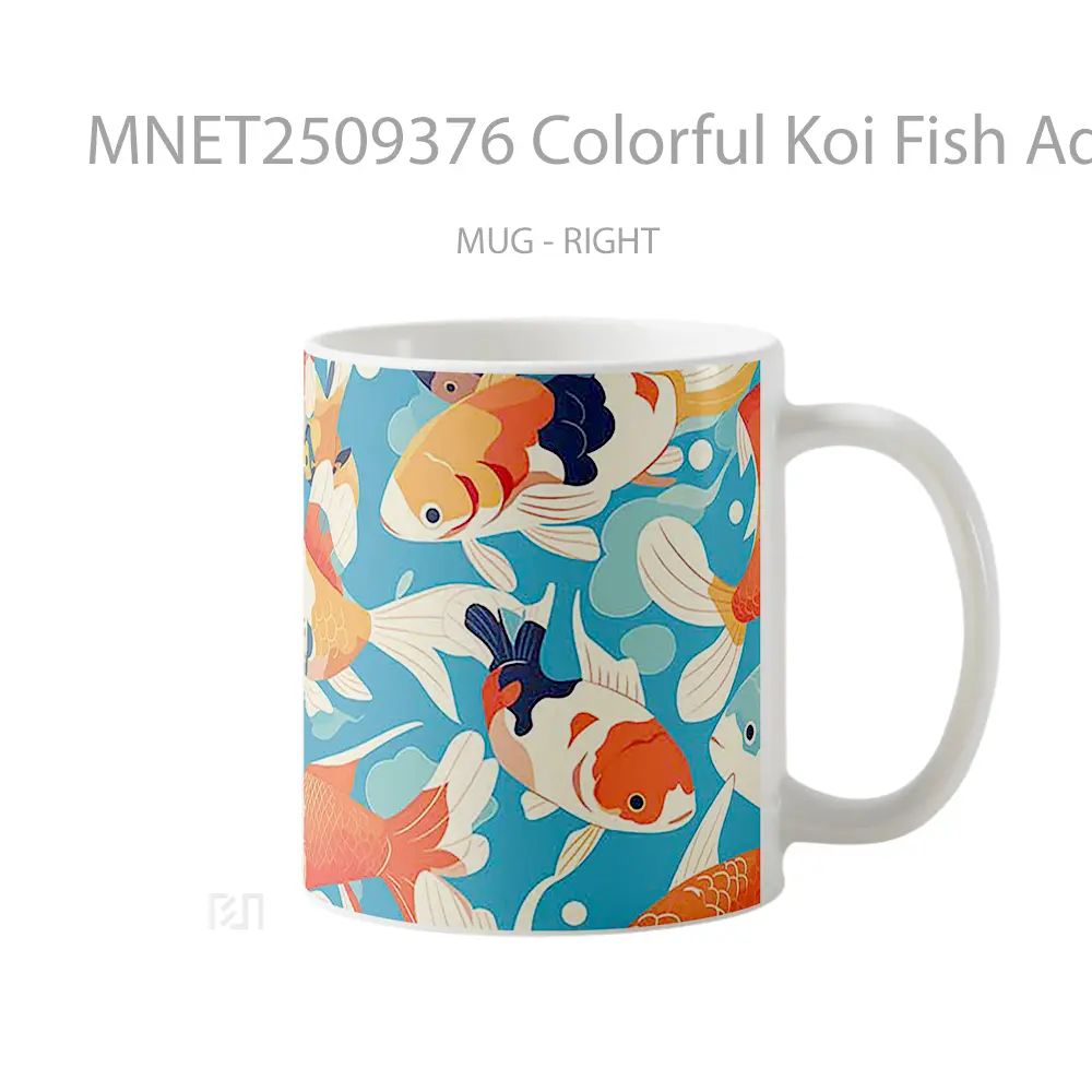 Colorful Koi Fish Aquatic Pattern Mug MNET2509376