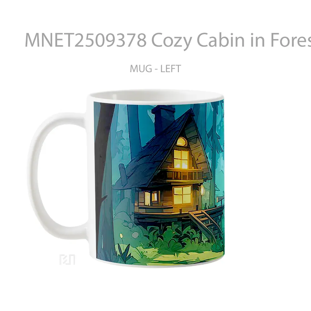Cozy Cabin In Forest Mug MNET2509378 - All-side / Desain