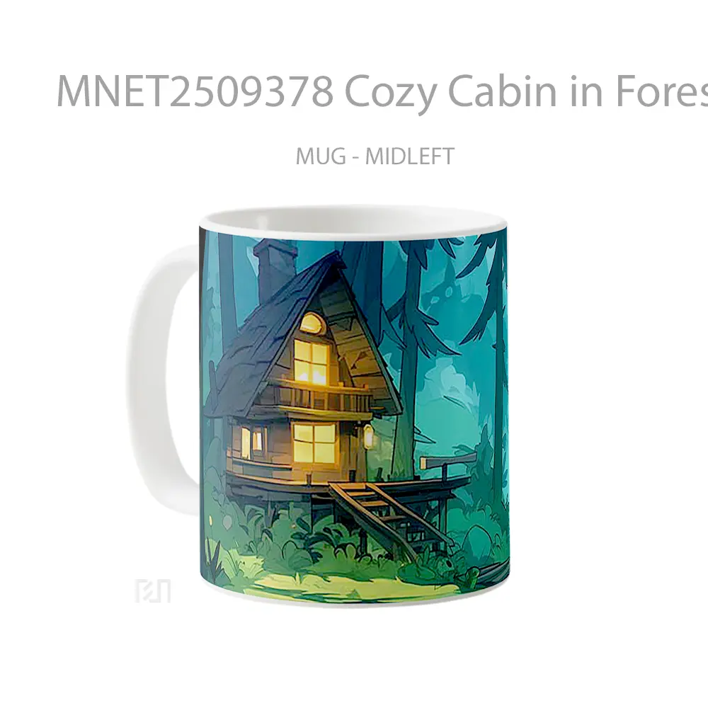 Cozy Cabin In Forest Mug MNET2509378 - All-side / Desain