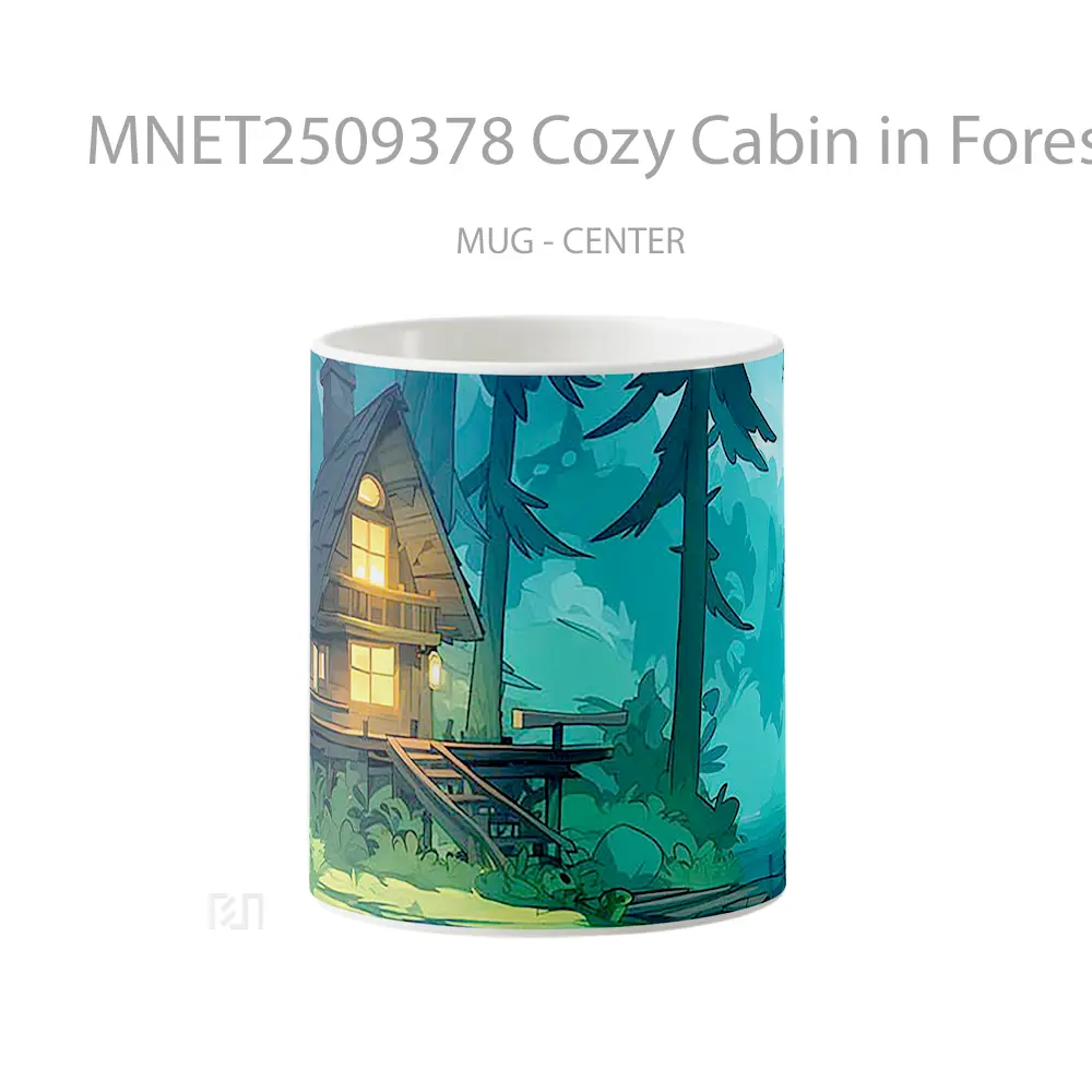 Cozy Cabin In Forest Mug MNET2509378 - All-side / Desain