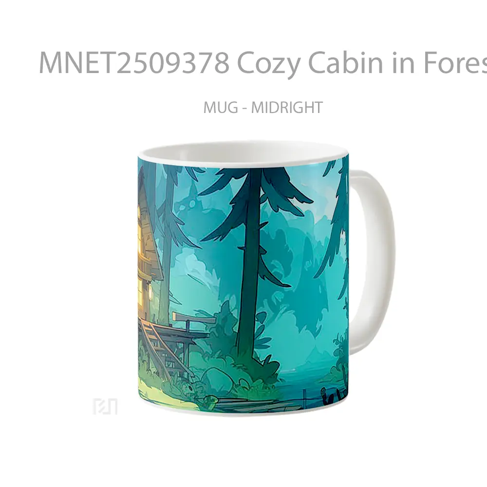 Cozy Cabin In Forest Mug MNET2509378 - All-side / Desain