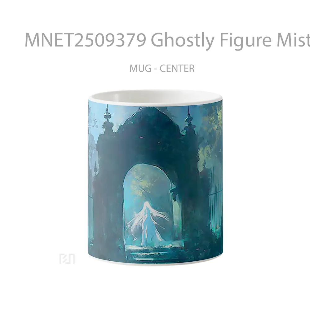 Ghostly Figure Misty Cemetery Mug MNET2509379 - All-side / Desain