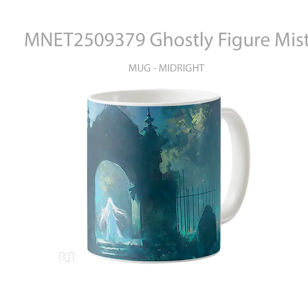 Ghostly Figure Misty Cemetery Mug MNET2509379 - All-side / Desain