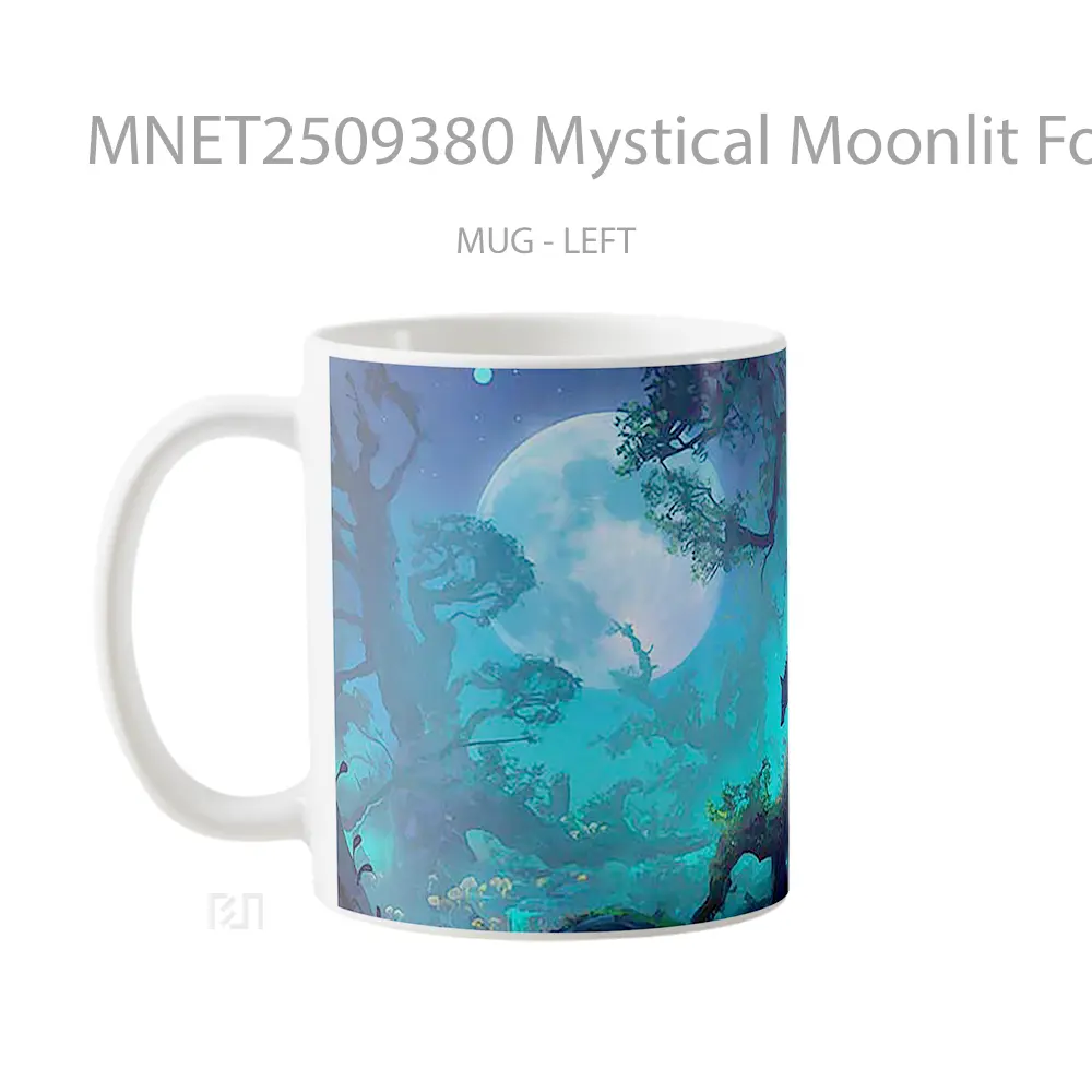 Mystical Moonlit Forest Wolf Mug MNET2509380 - All-side / Desain