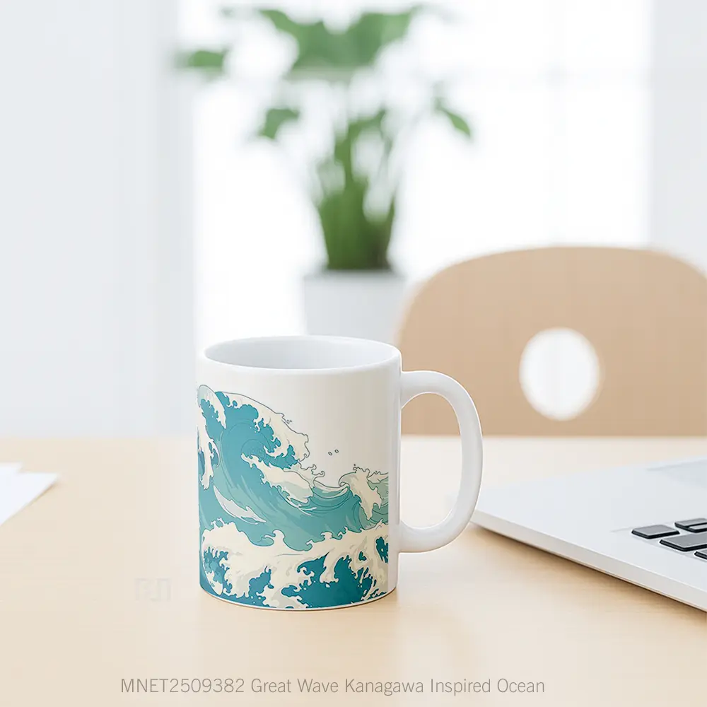 Great Wave Kanagawa Inspired Ocean Mug MNET2509382 - All-side / Desain