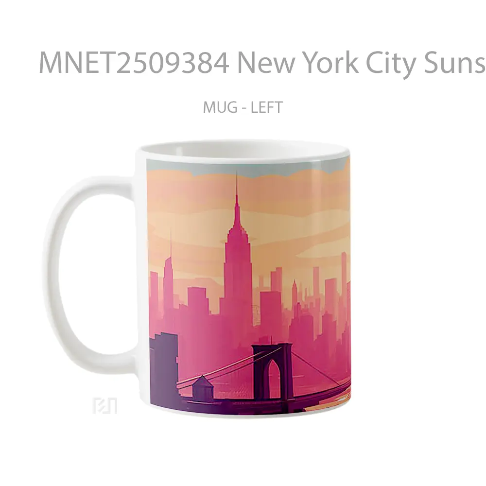 New York City Sunset Skyline Mug MNET2509384 - All-side / Desain