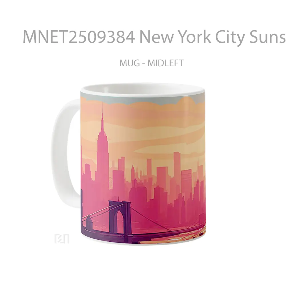 New York City Sunset Skyline Mug MNET2509384 - All-side / Desain