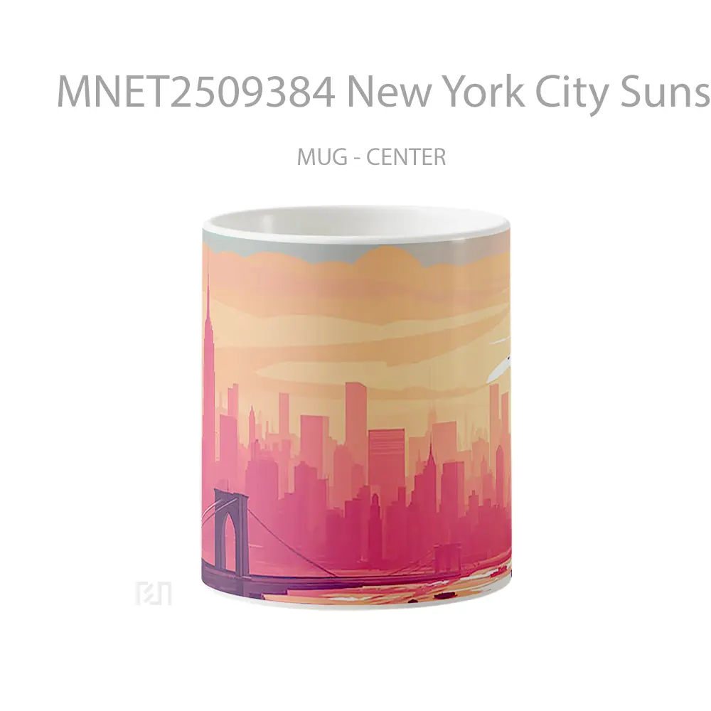 New York City Sunset Skyline Mug MNET2509384 - All-side / Desain
