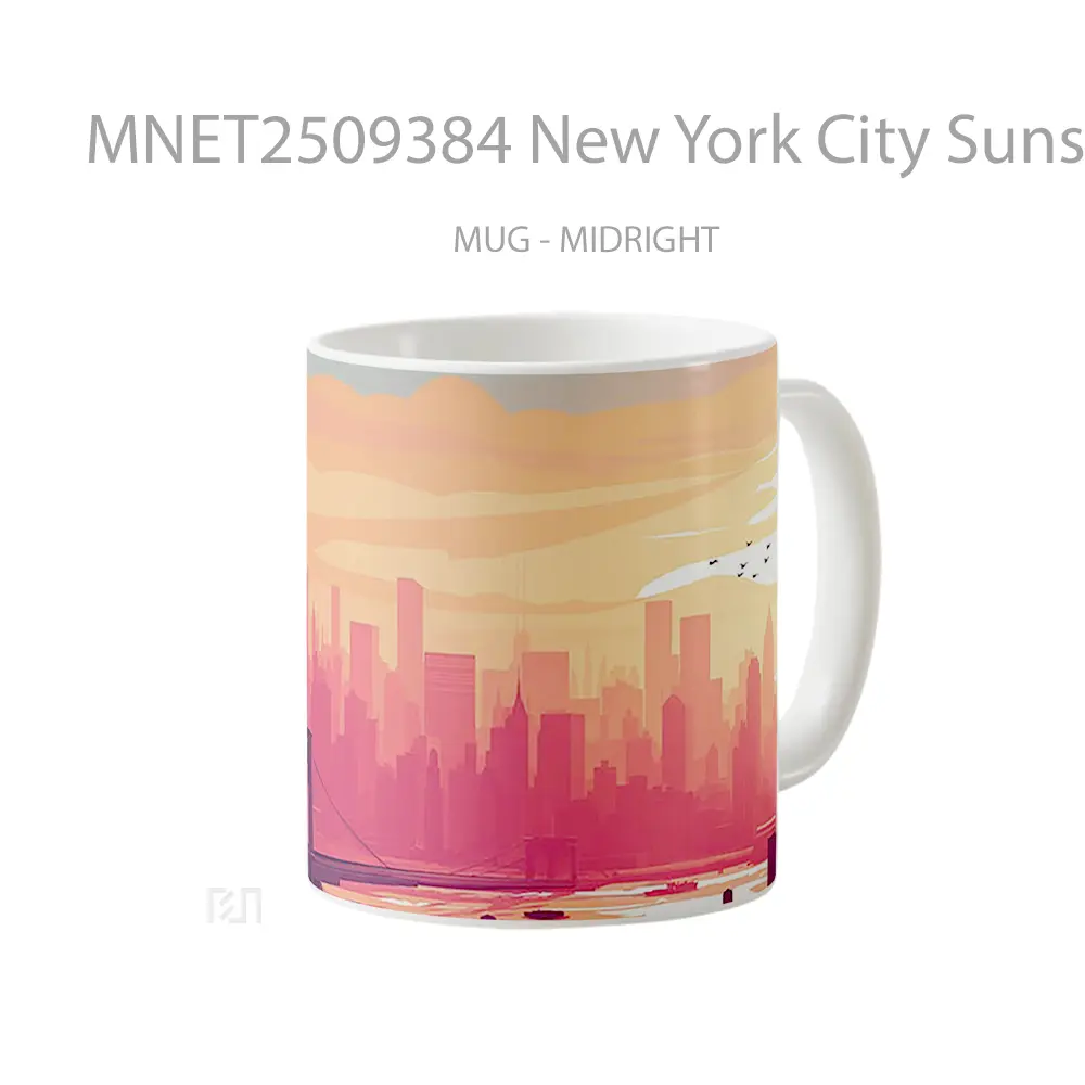 New York City Sunset Skyline Mug MNET2509384 - All-side / Desain