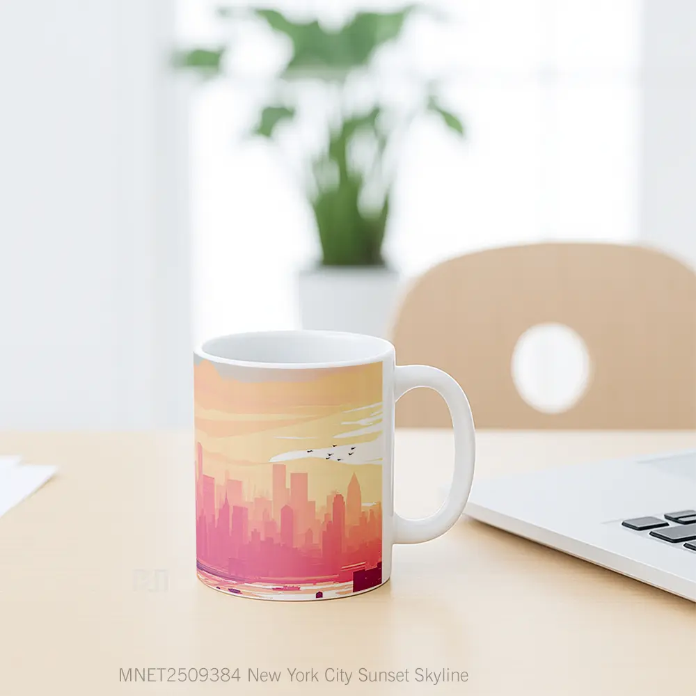 New York City Sunset Skyline Mug MNET2509384 - All-side / Desain