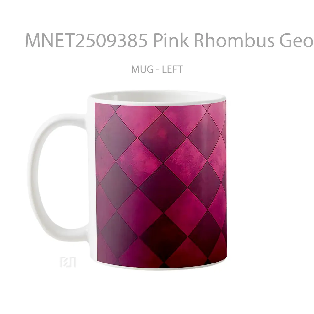Pink Rhombus Geometric Pattern Mug MNET2509385 - All-side / Desain