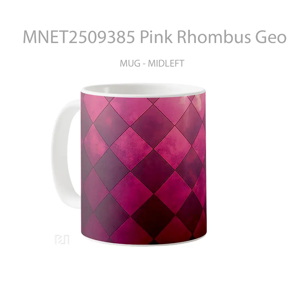 Pink Rhombus Geometric Pattern Mug MNET2509385 - All-side / Desain
