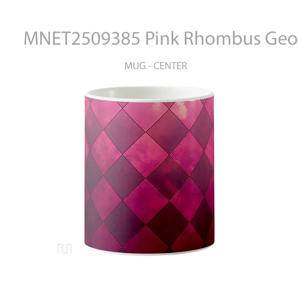 Pink Rhombus Geometric Pattern Mug MNET2509385 - All-side / Desain