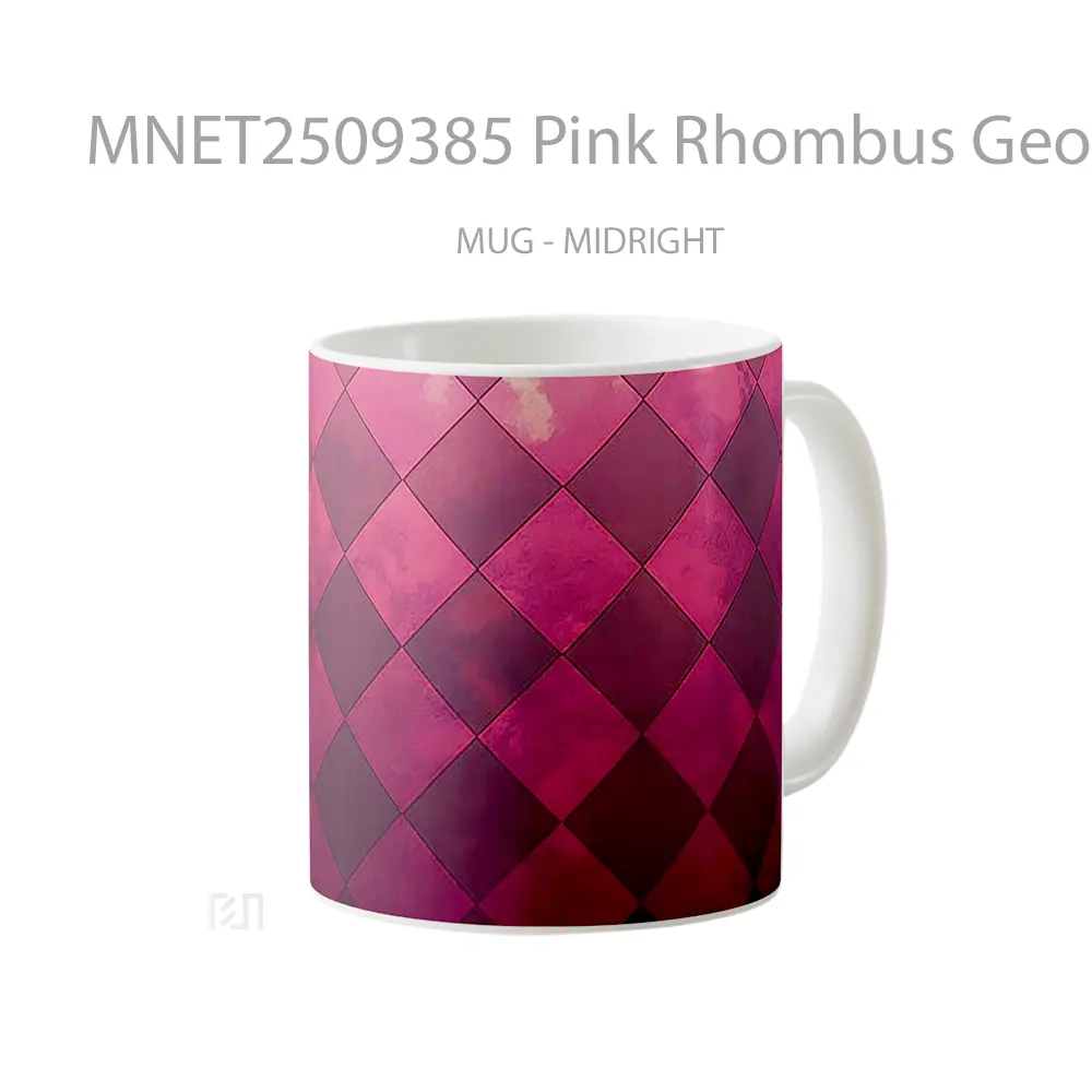 Pink Rhombus Geometric Pattern Mug MNET2509385 - All-side / Desain