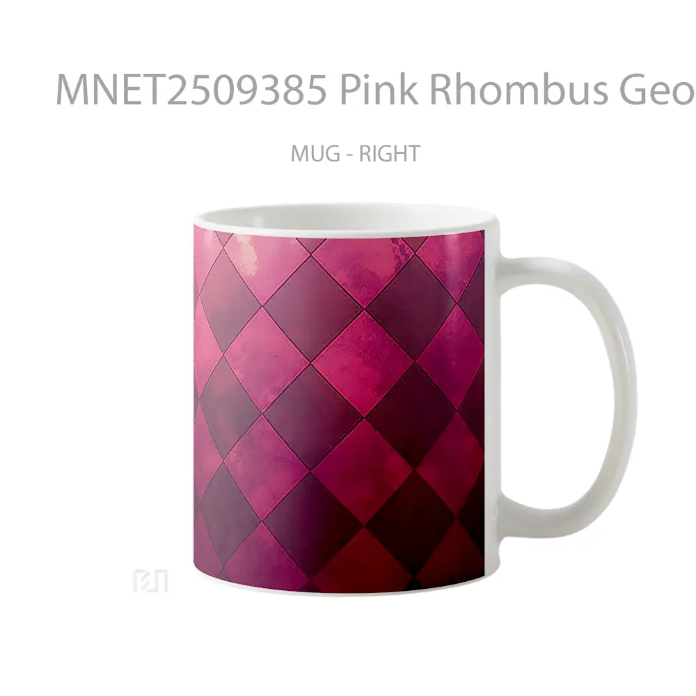 Pink Rhombus Geometric Pattern Mug MNET2509385