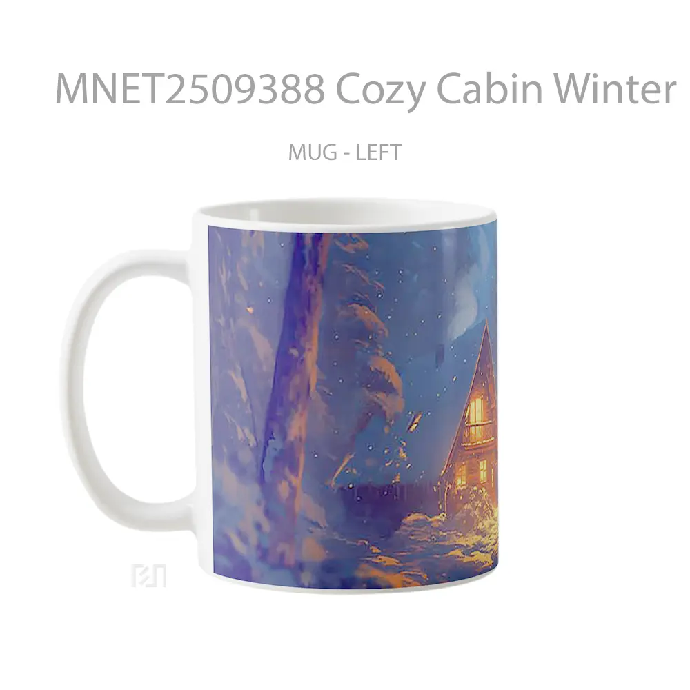 Cozy Cabin Winter Forest Mug MNET2509388 - All-side / Desain