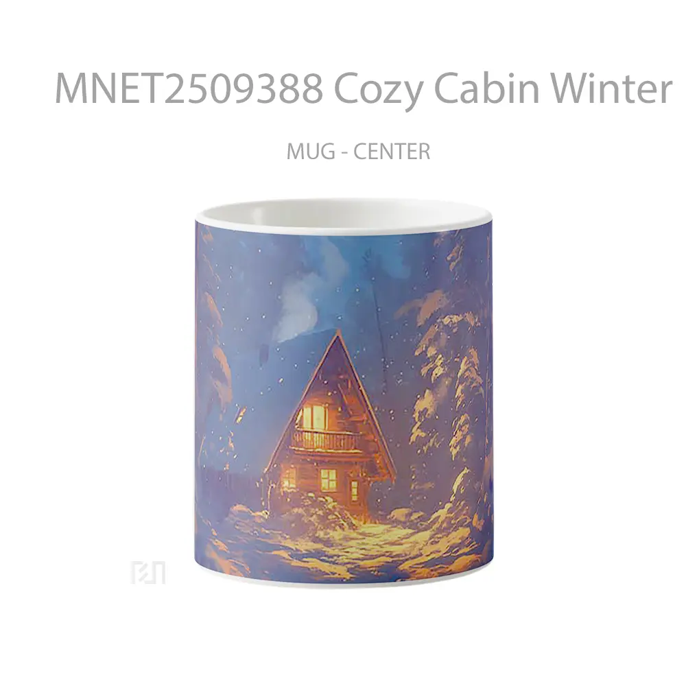 Cozy Cabin Winter Forest Mug MNET2509388 - All-side / Desain