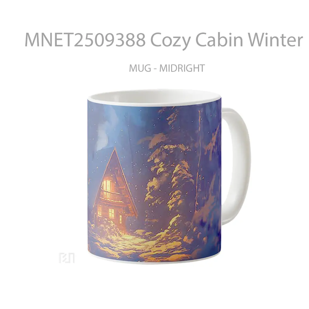 Cozy Cabin Winter Forest Mug MNET2509388 - All-side / Desain