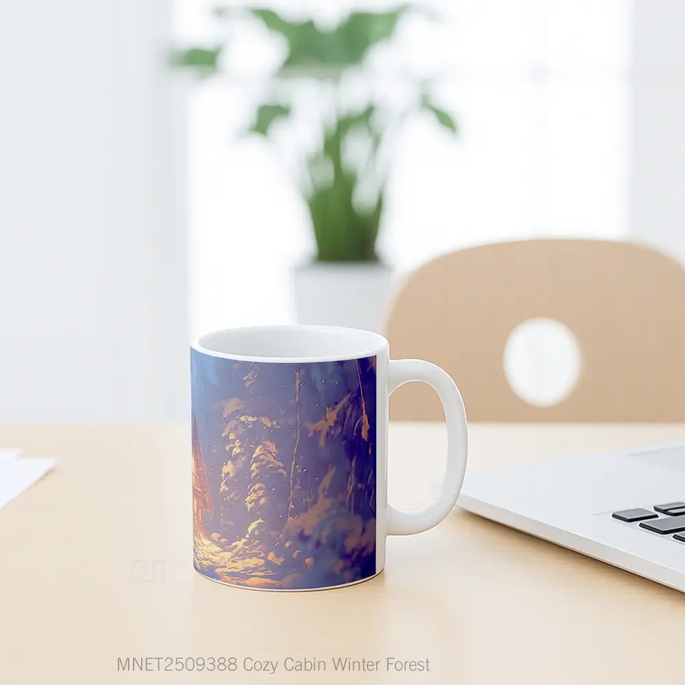 Cozy Cabin Winter Forest Mug MNET2509388 - All-side / Desain