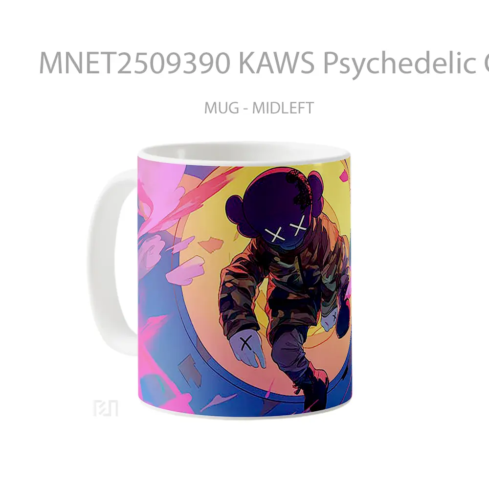 Kaws Psychedelic Colors Art Mug MNET2509390 - All-side / Desain