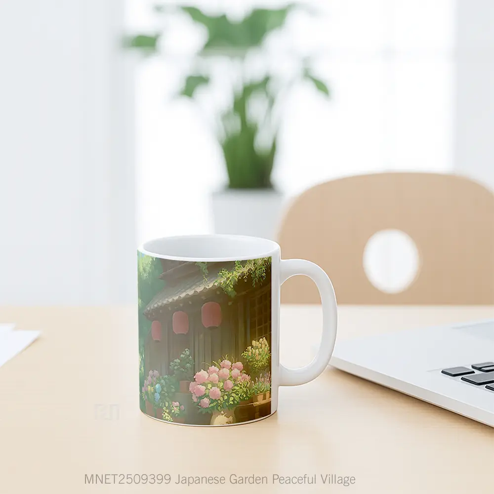 Japanese Garden Peaceful Village Mug MNET2509399 - All-side / Desain