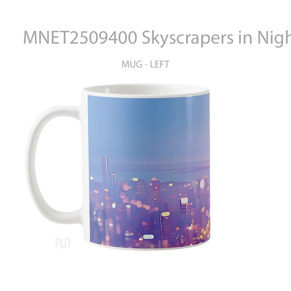 Skyscrapers In Night City Blur Mug MNET2509400 - All-side / Desain
