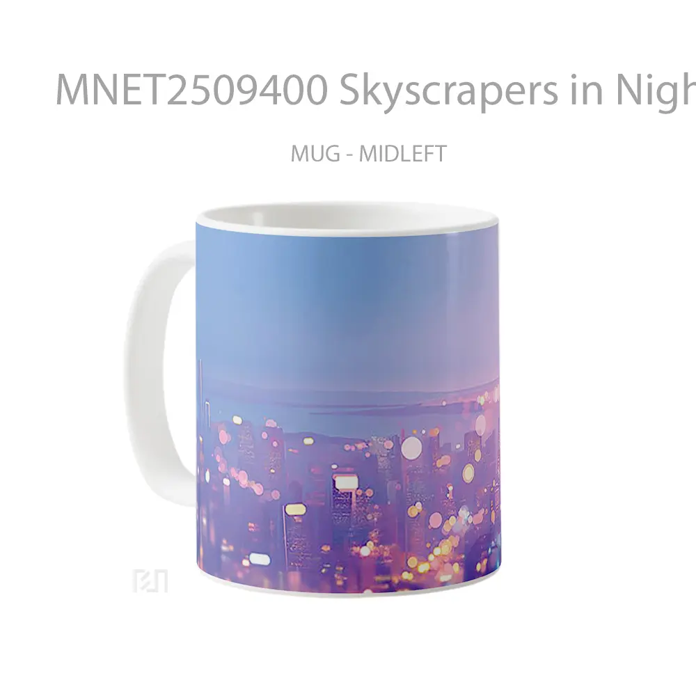 Skyscrapers In Night City Blur Mug MNET2509400 - All-side / Desain