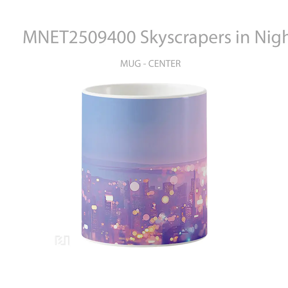 Skyscrapers In Night City Blur Mug MNET2509400 - All-side / Desain
