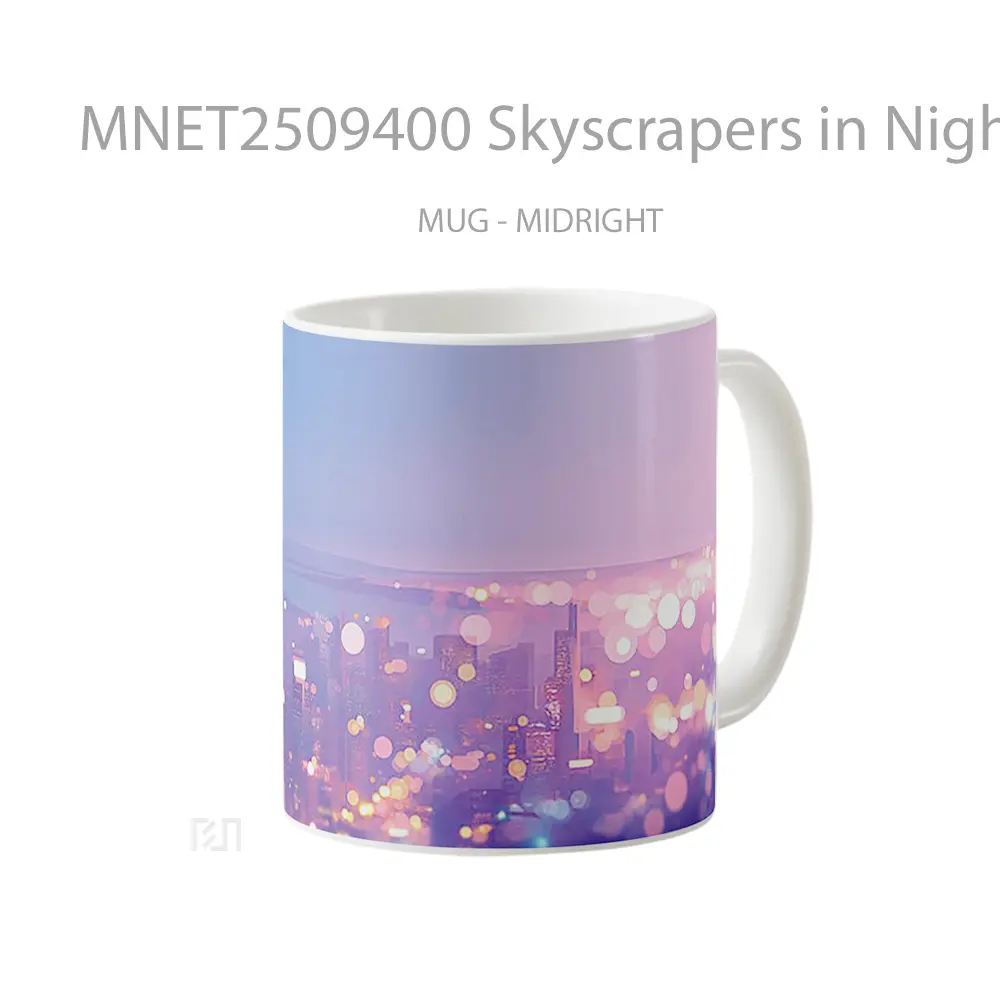 Skyscrapers In Night City Blur Mug MNET2509400 - All-side / Desain