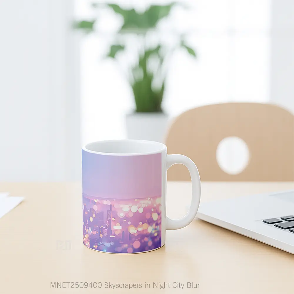 Skyscrapers In Night City Blur Mug MNET2509400 - All-side / Desain