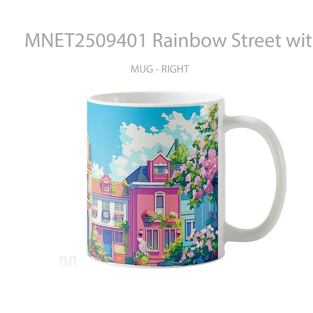 Rainbow Street With Flowers Mug MNET2509401