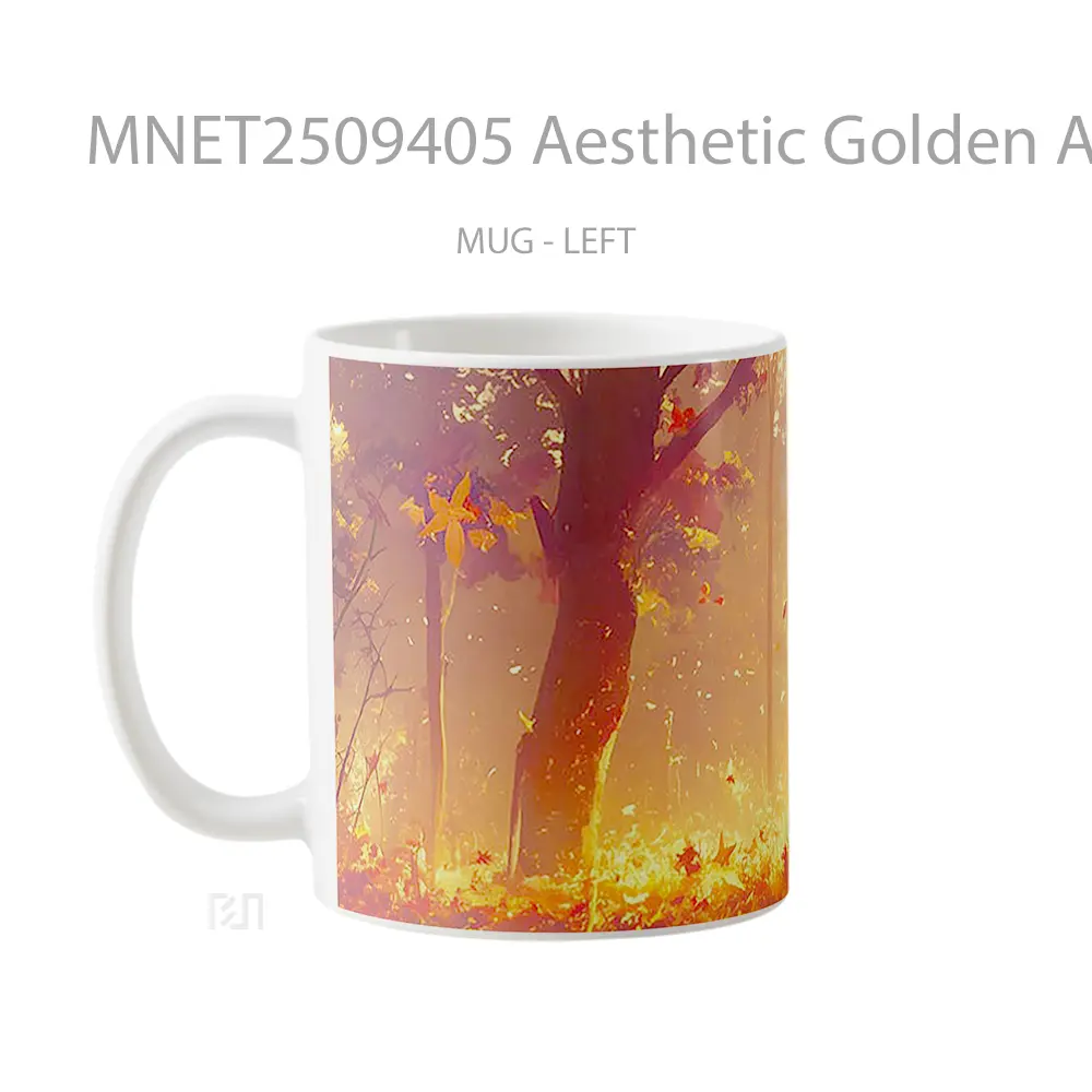 Aesthetic Golden Autumn Forest Mug MNET2509405 - All-side / Desain