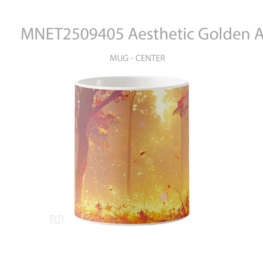 Aesthetic Golden Autumn Forest Mug MNET2509405 - All-side / Desain
