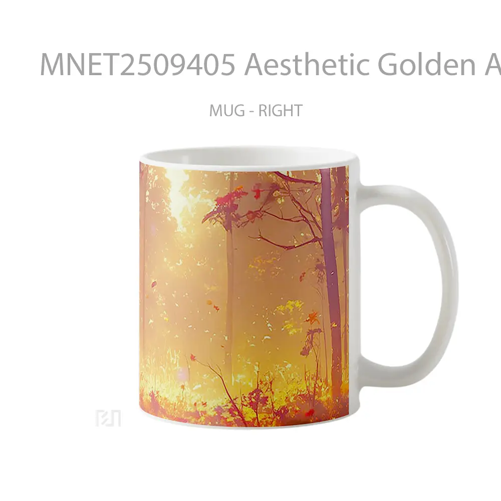 Aesthetic Golden Autumn Forest Mug MNET2509405