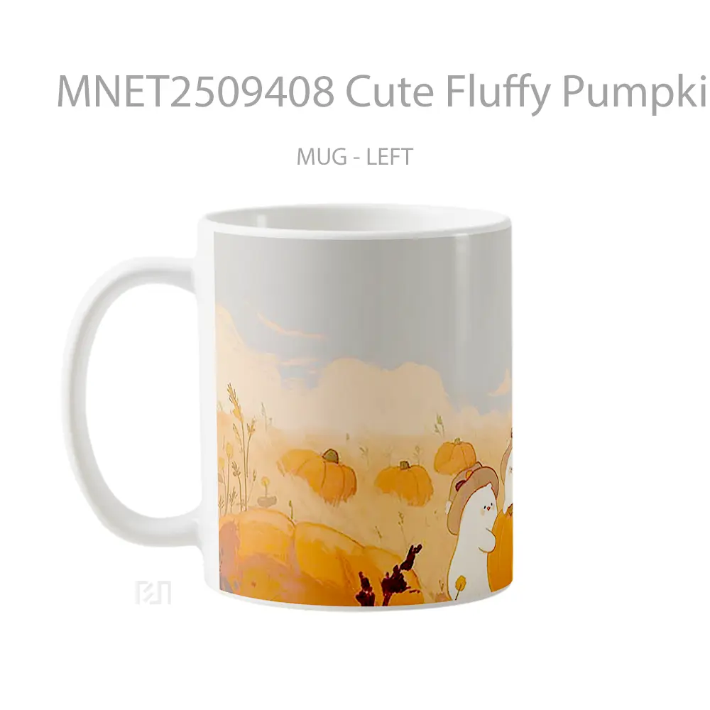 Cute Fluffy Pumpkins Fall Aesthetic Mug MNET2509408 - All-side / Desain
