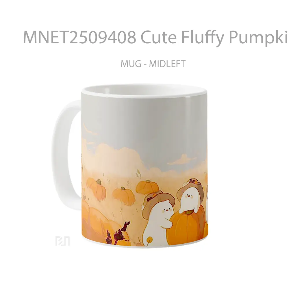 Cute Fluffy Pumpkins Fall Aesthetic Mug MNET2509408 - All-side / Desain
