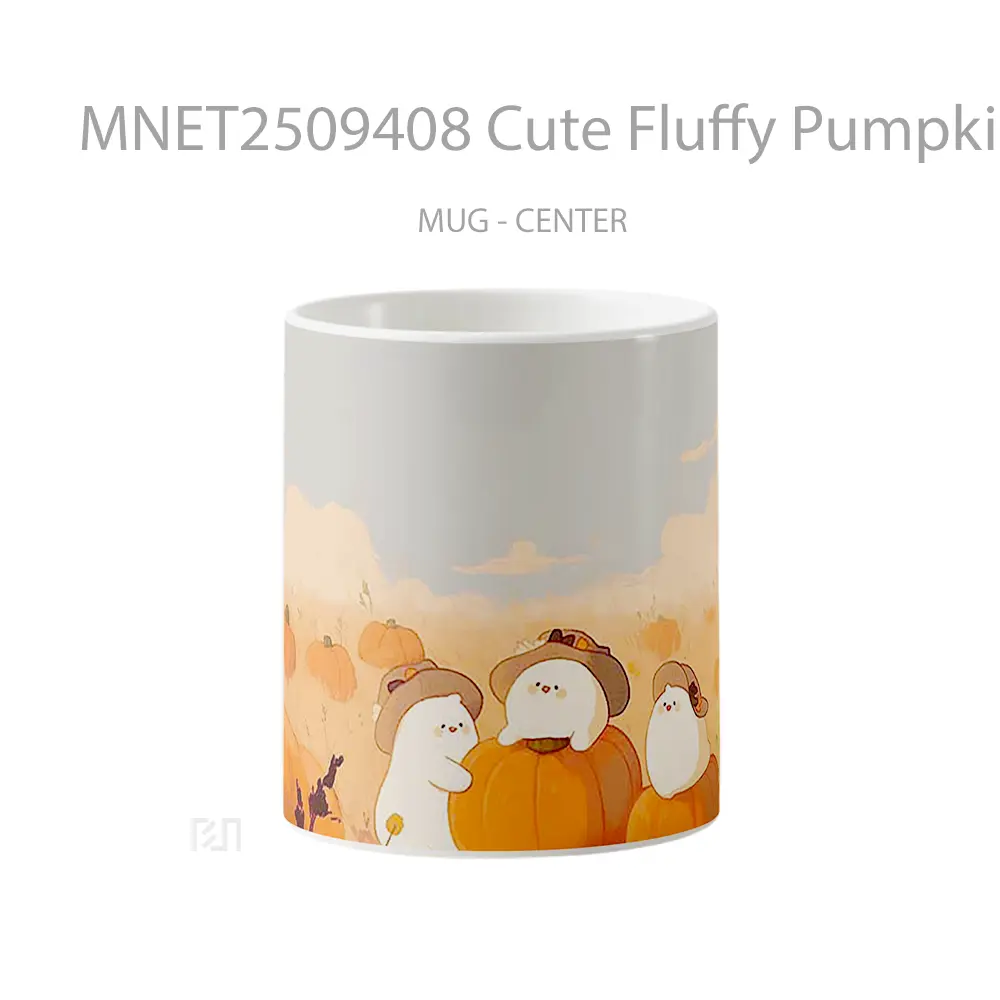 Cute Fluffy Pumpkins Fall Aesthetic Mug MNET2509408 - All-side / Desain