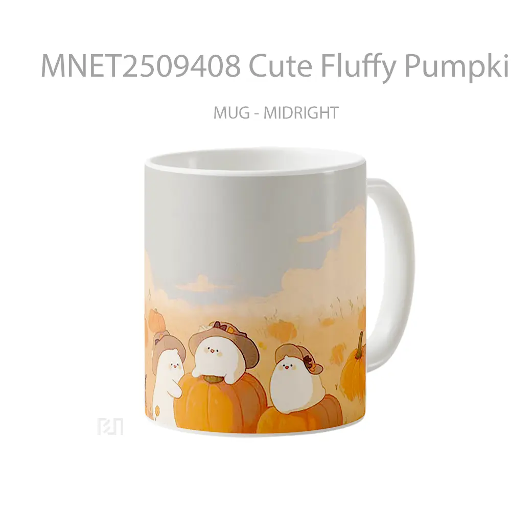 Cute Fluffy Pumpkins Fall Aesthetic Mug MNET2509408 - All-side / Desain