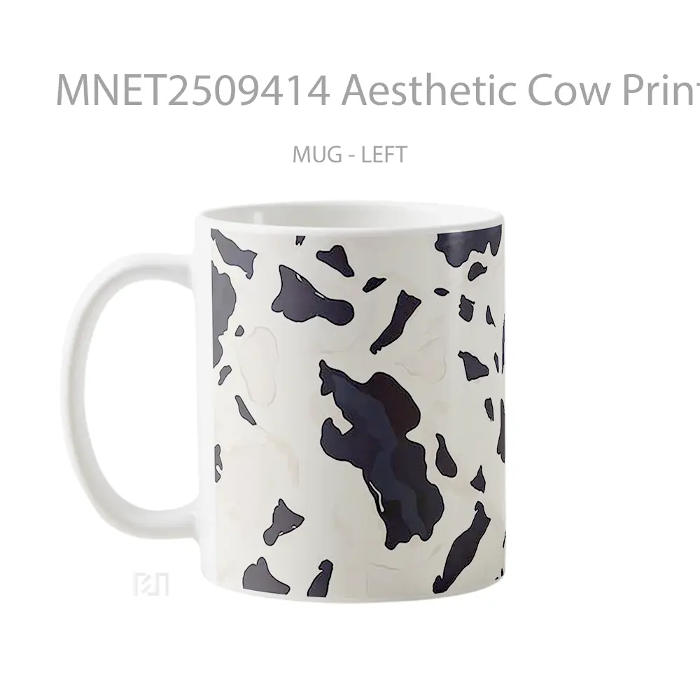 Aesthetic Cow Print Pattern Mug MNET2509414 - All-side / Desain